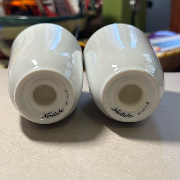 EUC Notitake White Scapes Stoneleigh porcelain salt and pepper shakers - Picture 6 of 9